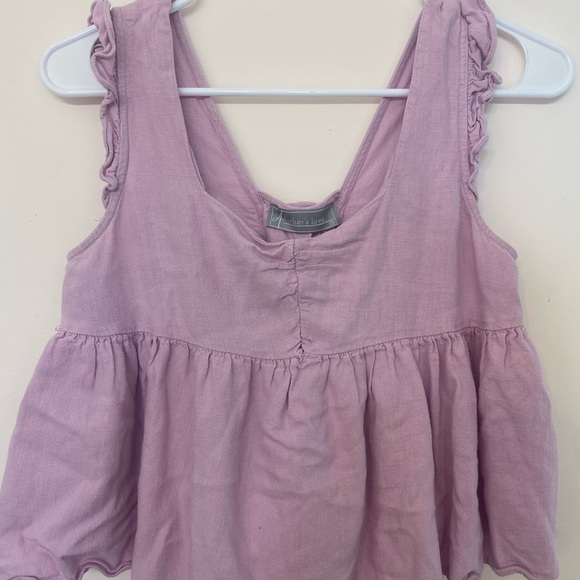 The Impeccable Pig Tops - The Impeccable Pig Purple Ruffled Flutter Sleeve Blouse